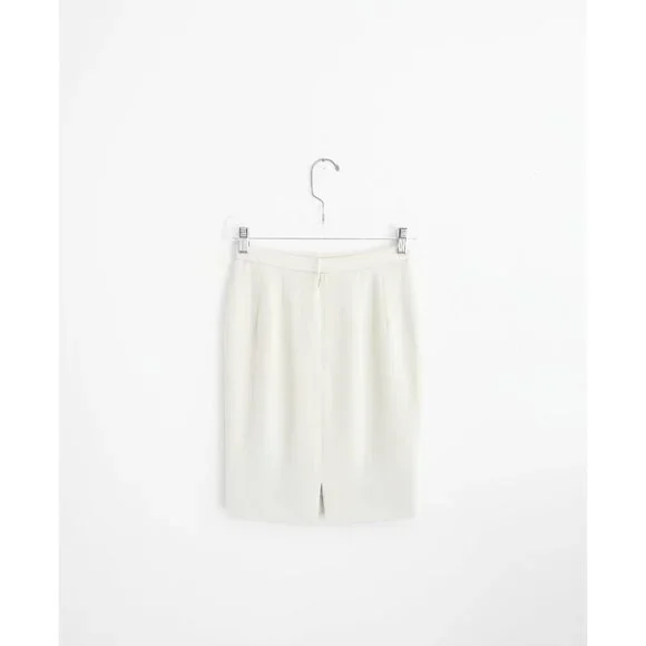 Vtg 90s Donna Karan New York Dove Grey Silk Pencil Skirt size IT 38 US 0 2 - Picture 4 of 7